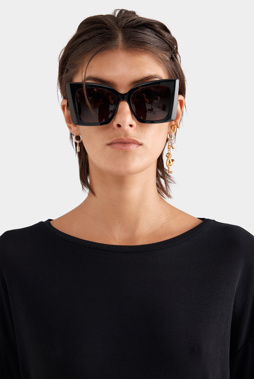 Lightweight Cotton Mini Dress - Black