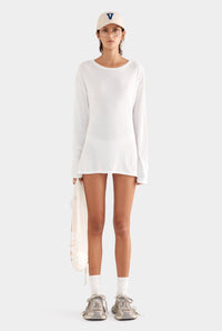 Lightweight Cotton Mini Dress - White