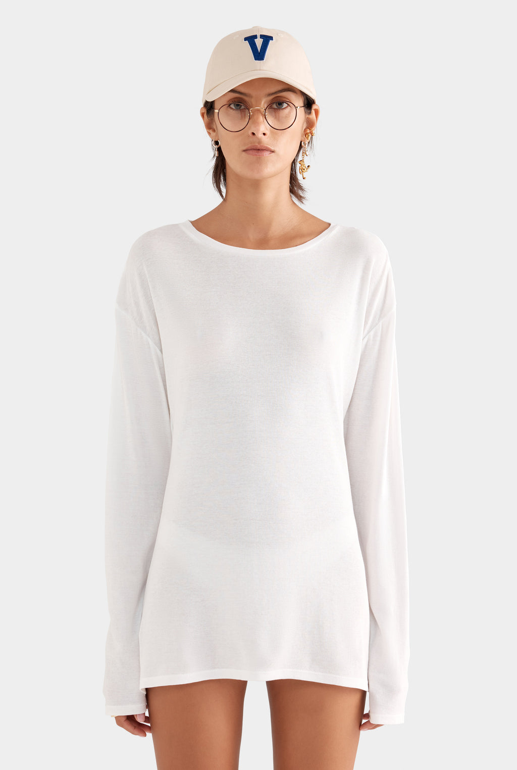 Lightweight Cotton Mini Dress - White