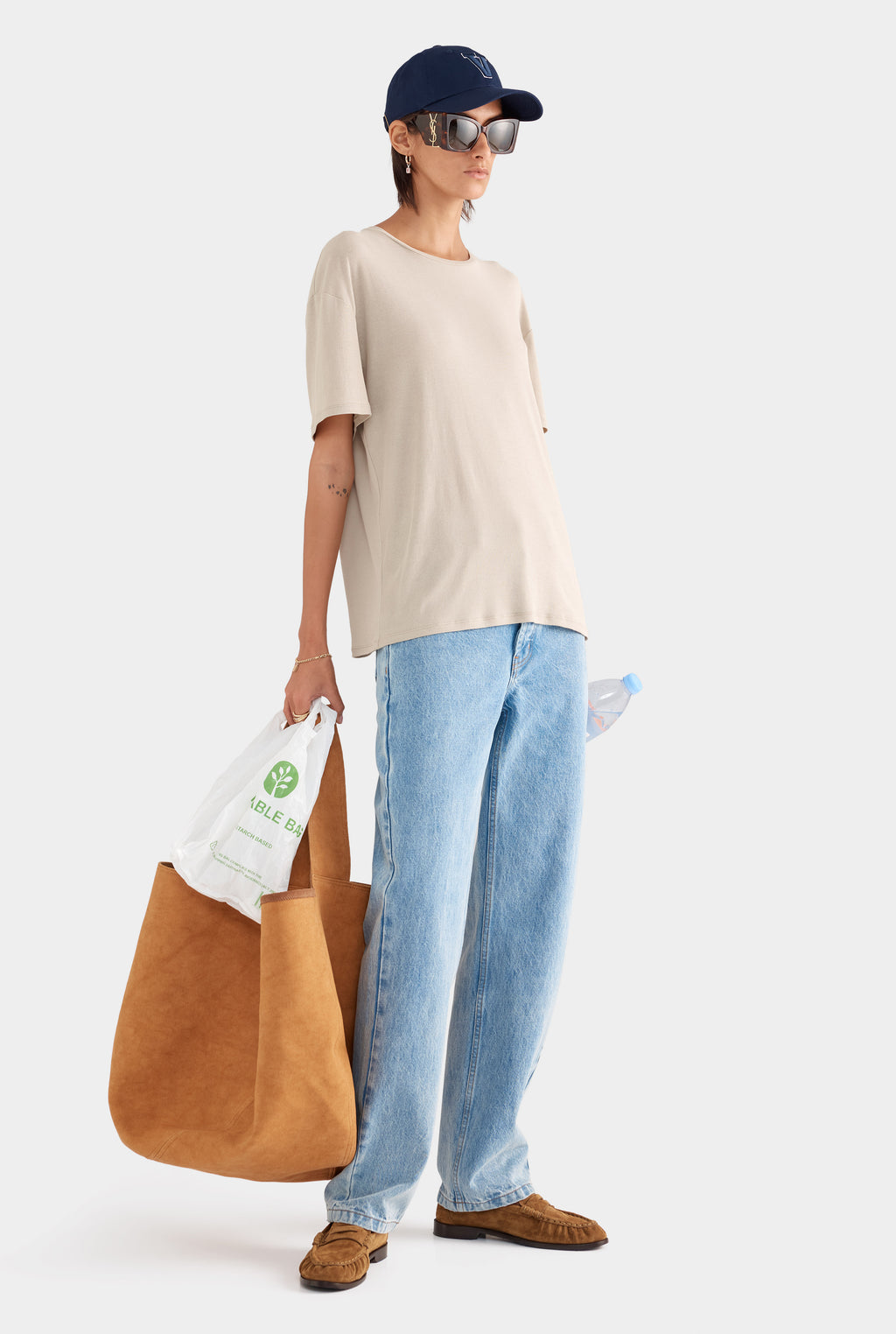 Lightweight Cotton Tee - Stone