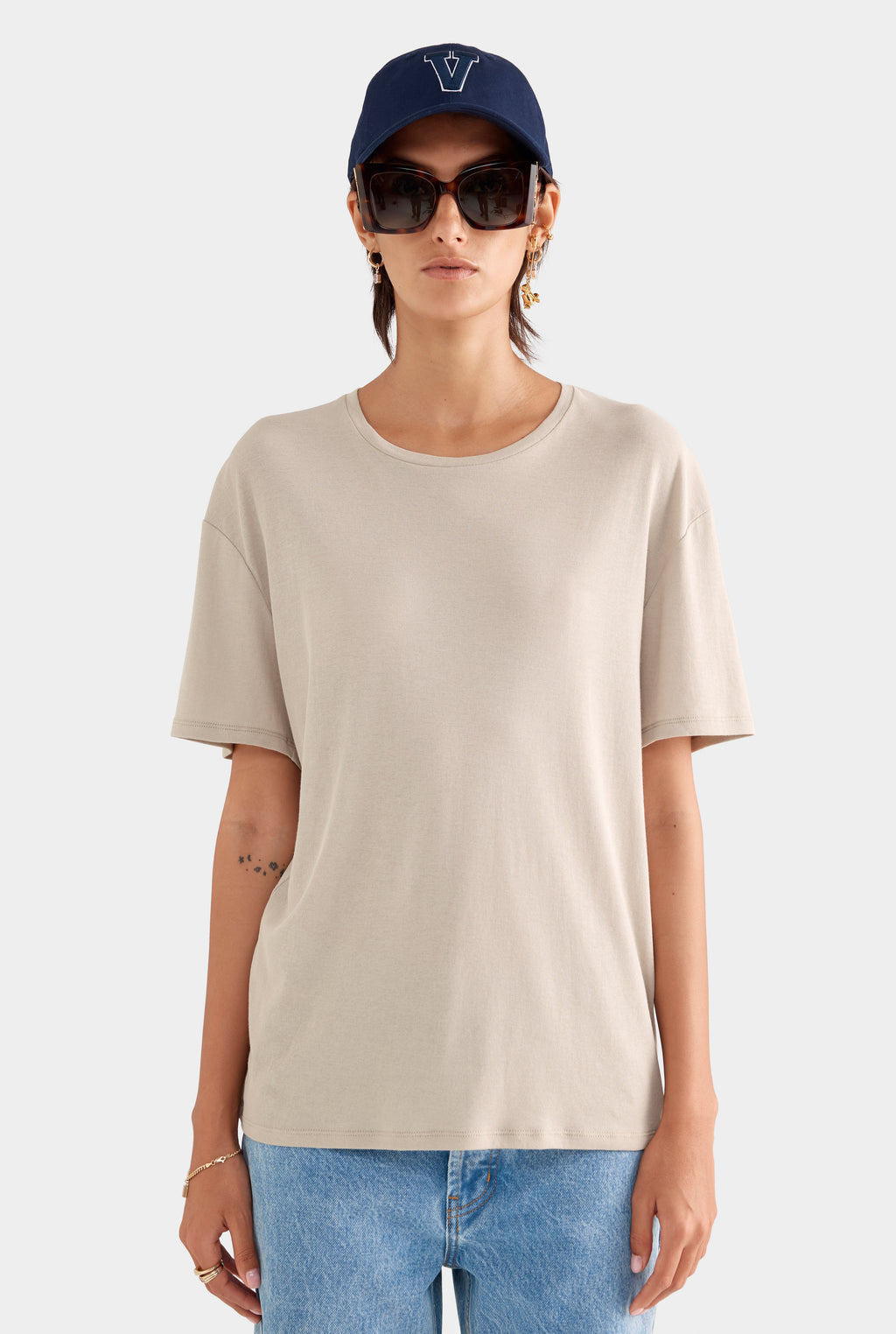 Lightweight Cotton Tee - Stone