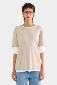 Lightweight Cotton Tee - Stone