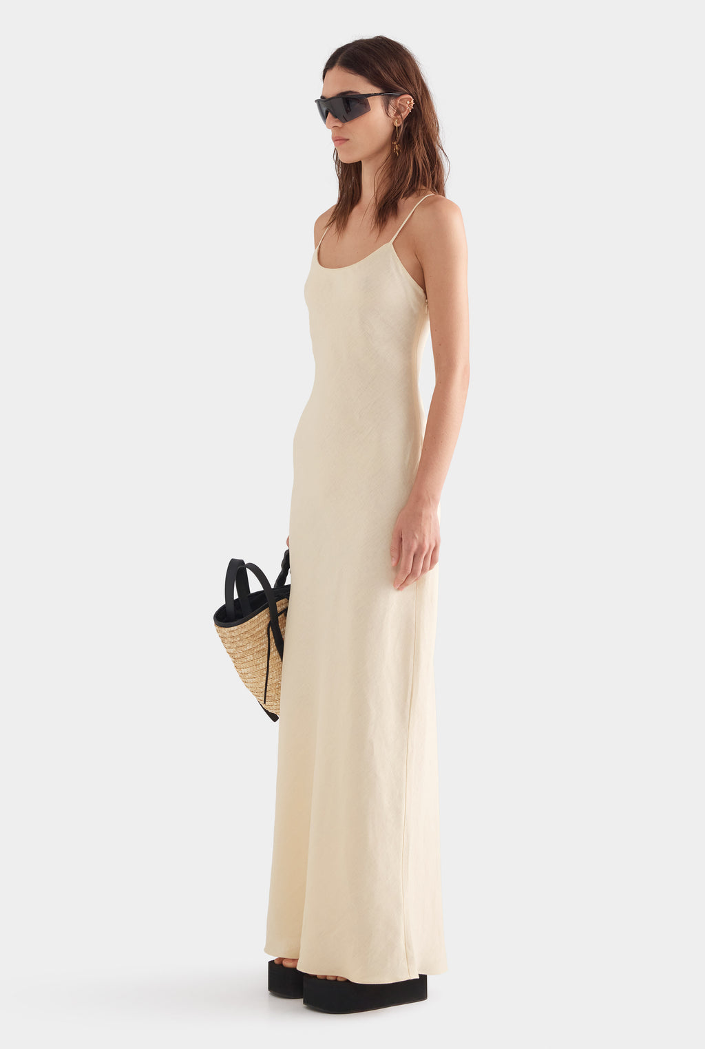 Linen Slip Dress - Dusty Yellow