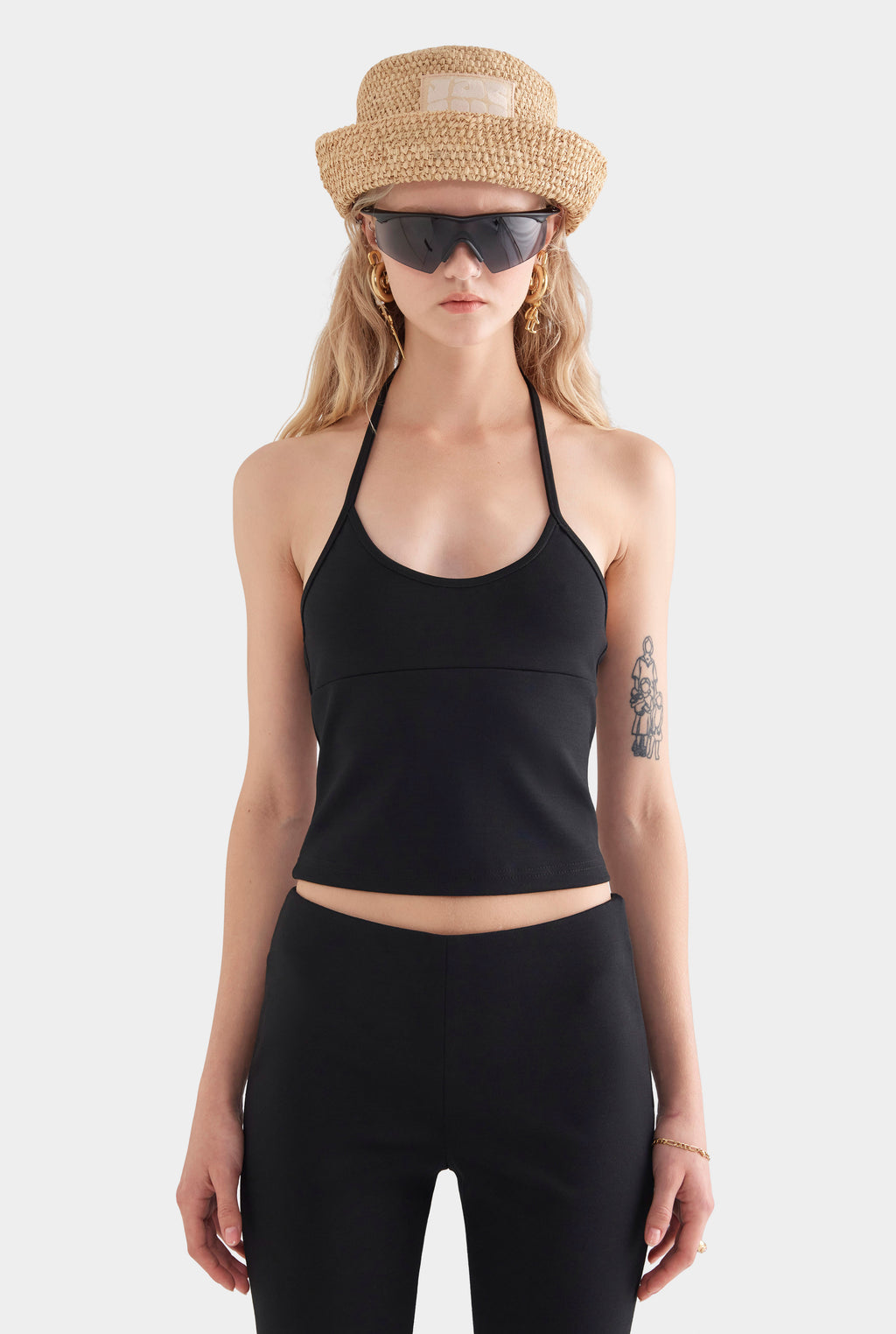 Stretch Wool Capri - Black