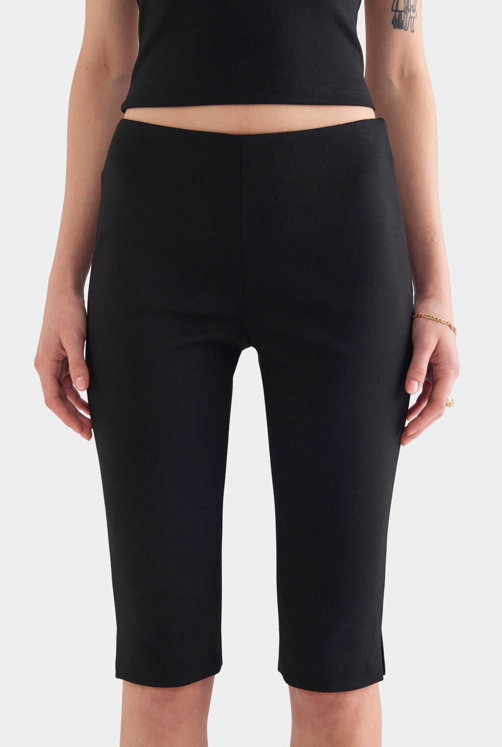 Stretch Wool Capri - Black