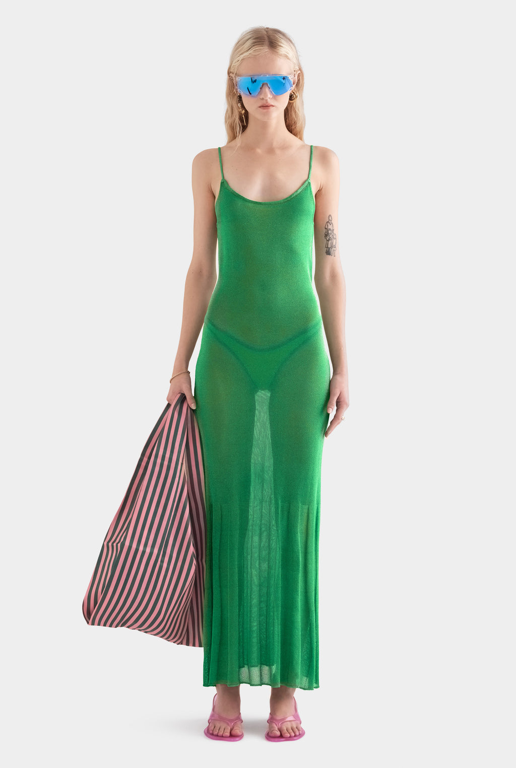 Lurex Knit Maxi Dress - Bright Green