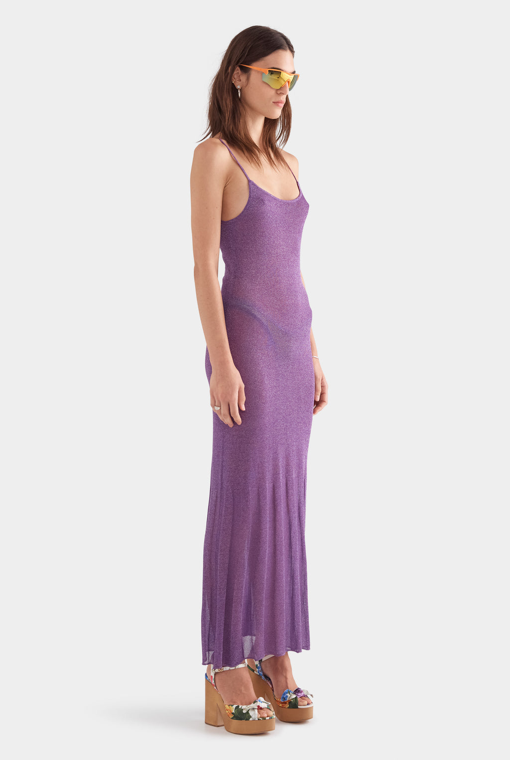 Lurex Knit Maxi Dress - Bright Purple