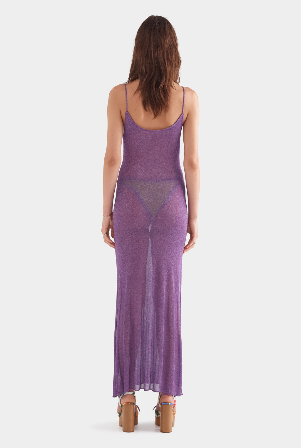 Lurex Knit Maxi Dress - Bright Purple