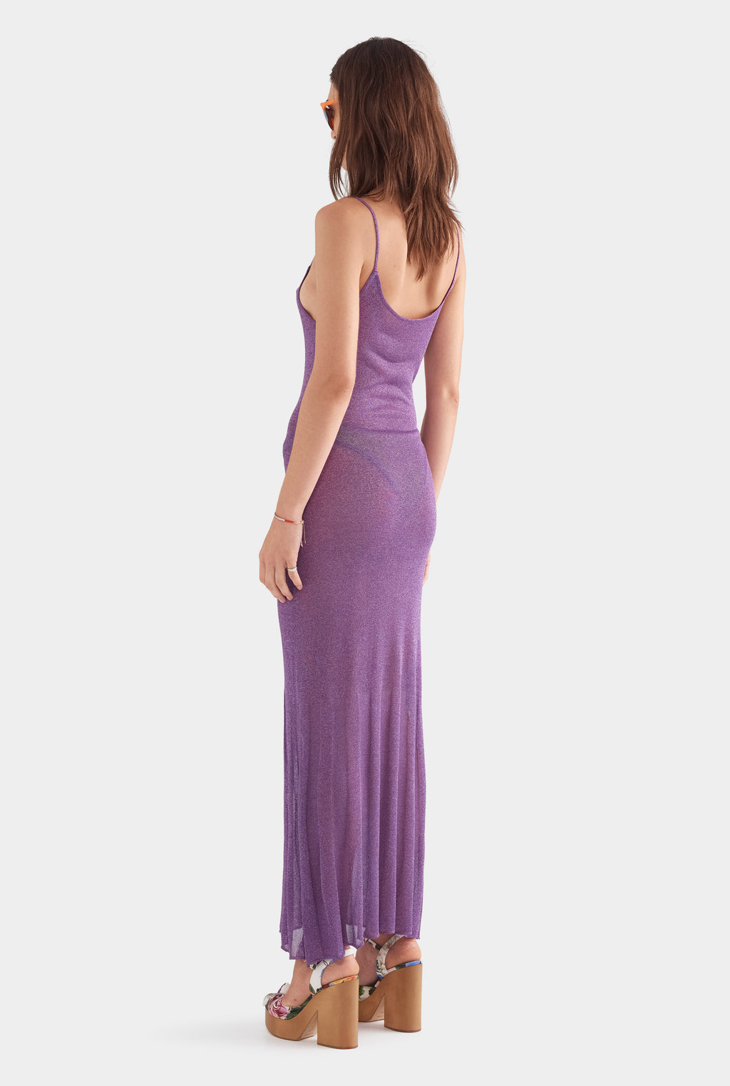 Lurex Knit Maxi Dress - Bright Purple
