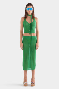 Lurex Knit Midi Skirt - Bright Green