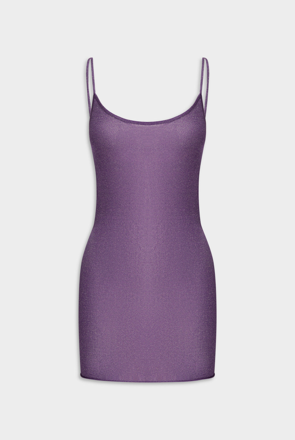Lurex Knit Mini Dress - Bright Purple