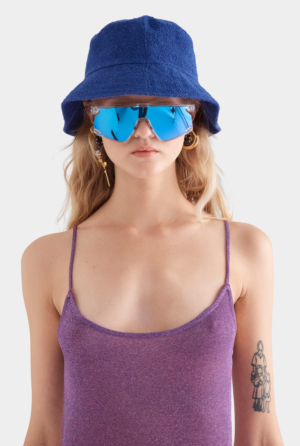 Lurex Knit Mini Dress - Bright Purple