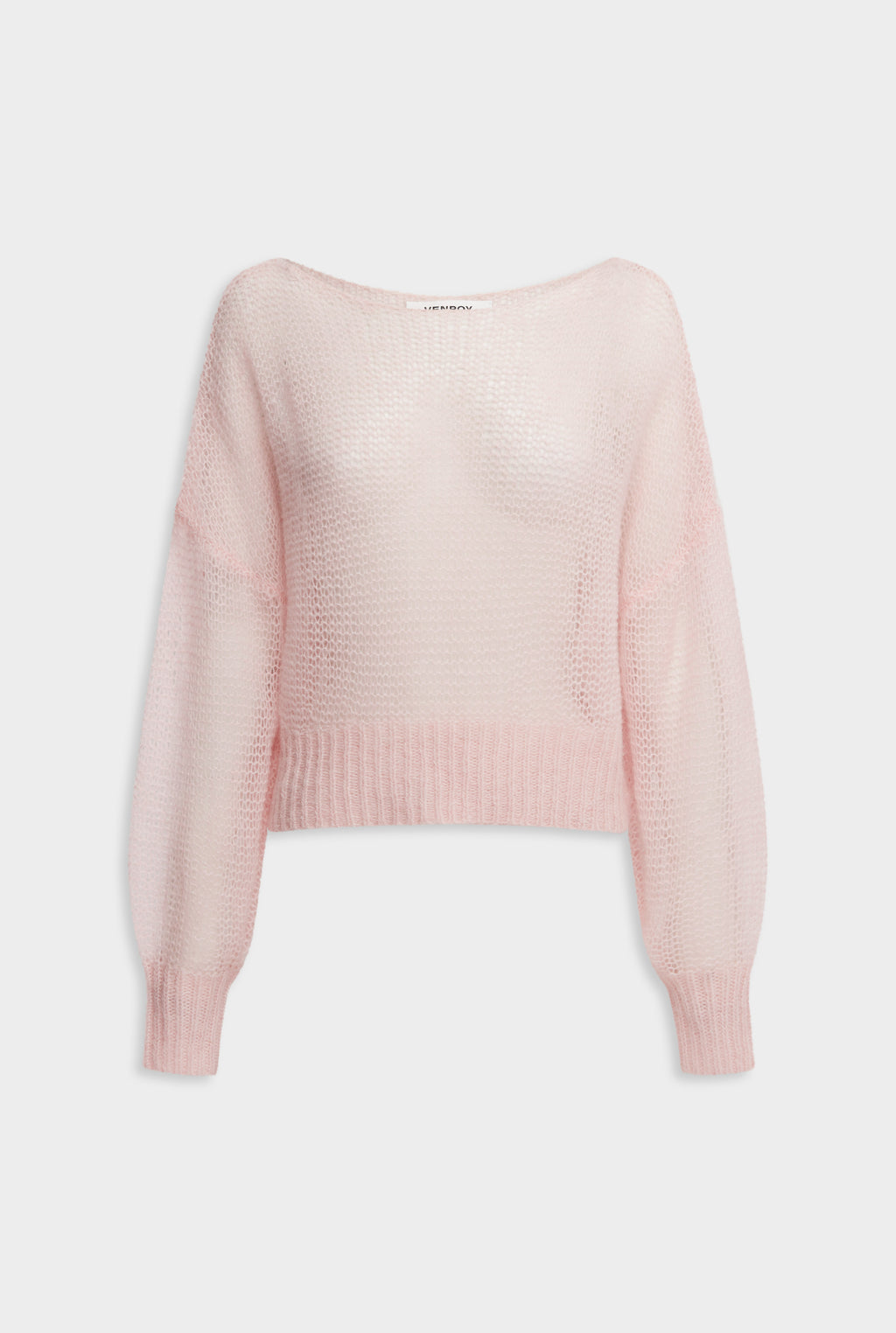 Mohair Open Knit Sweater - Light Pink