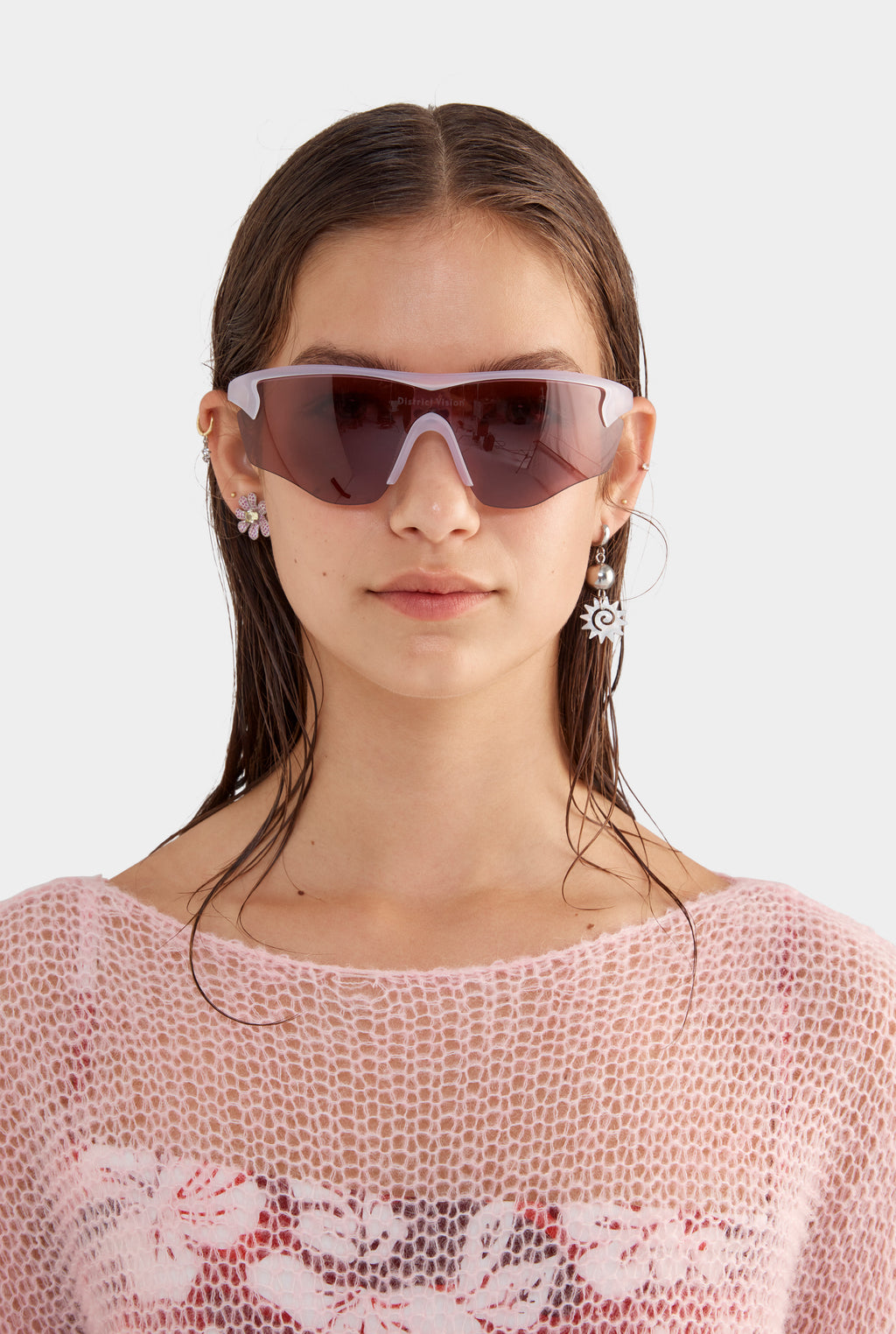 Mohair Open Knit Sweater - Light Pink