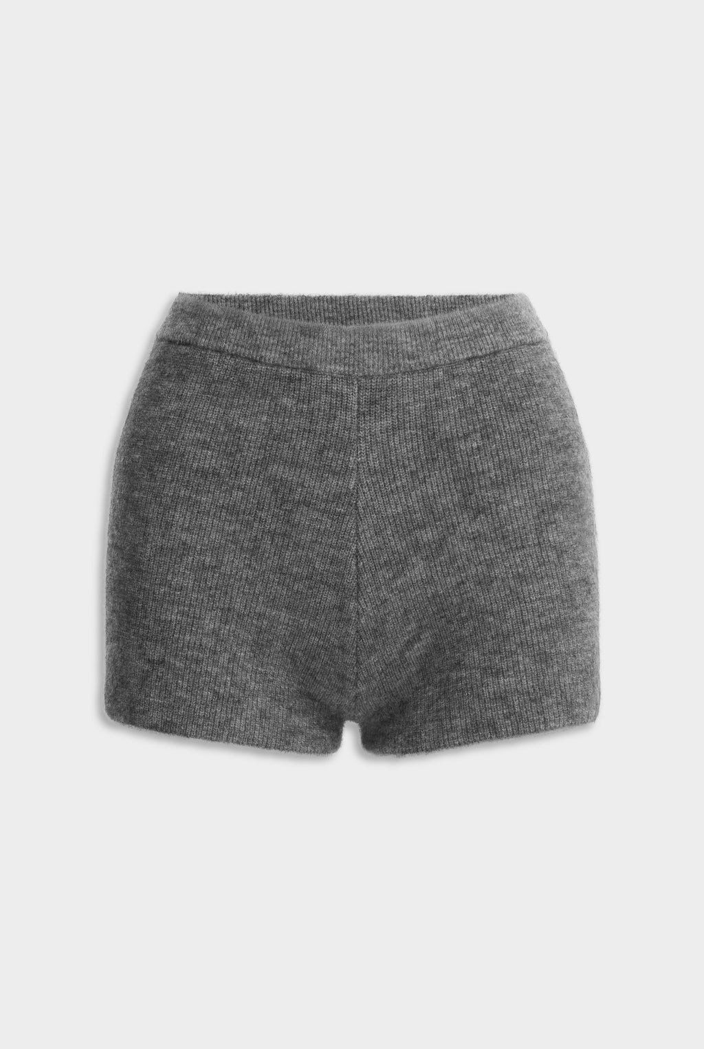 Mohair Wool Knit Shorts - Dark Grey Marl