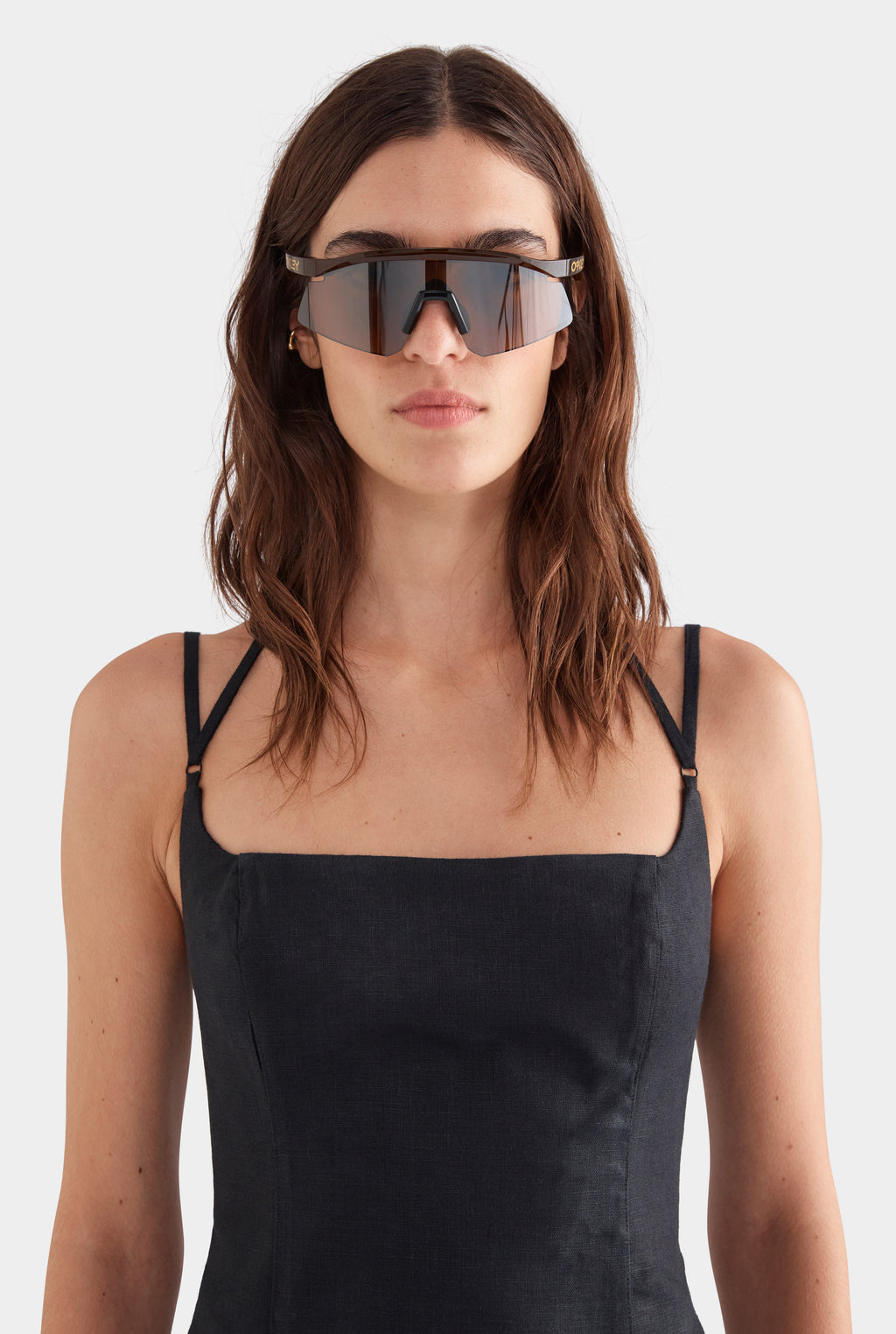 Panelled Linen Midi Dress - Black