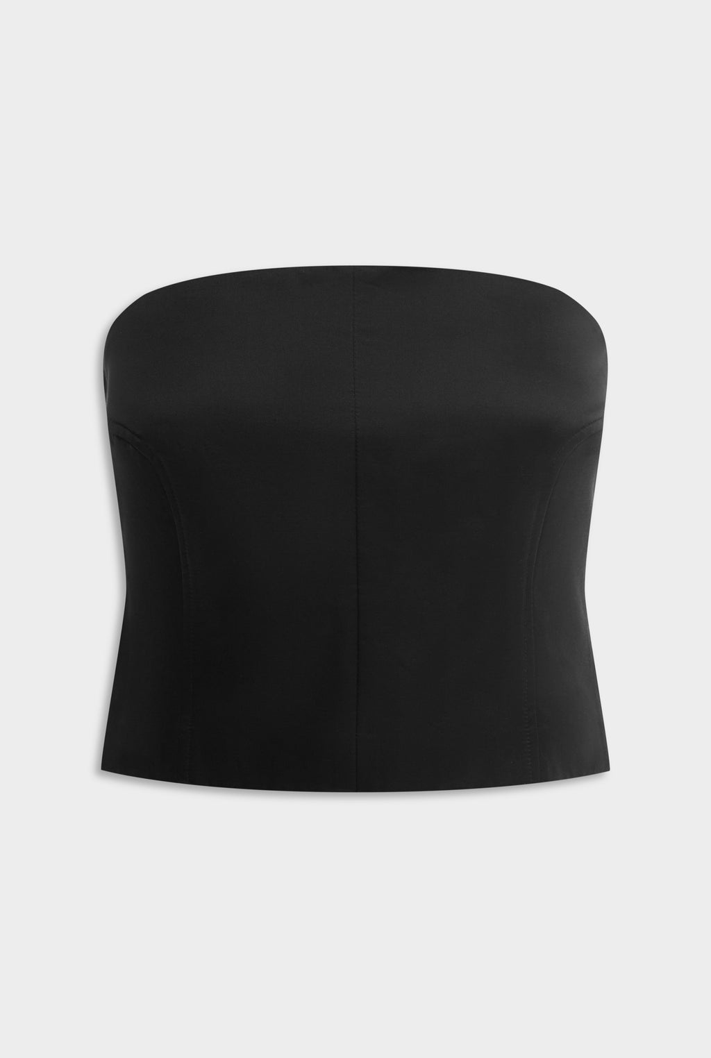 Panelled Silk Cotton Bustier - Black