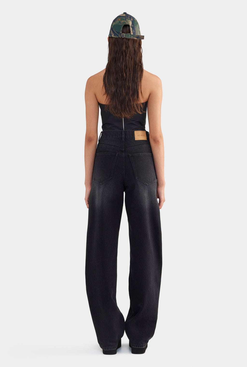 Panelled Silk Cotton Bustier - Black