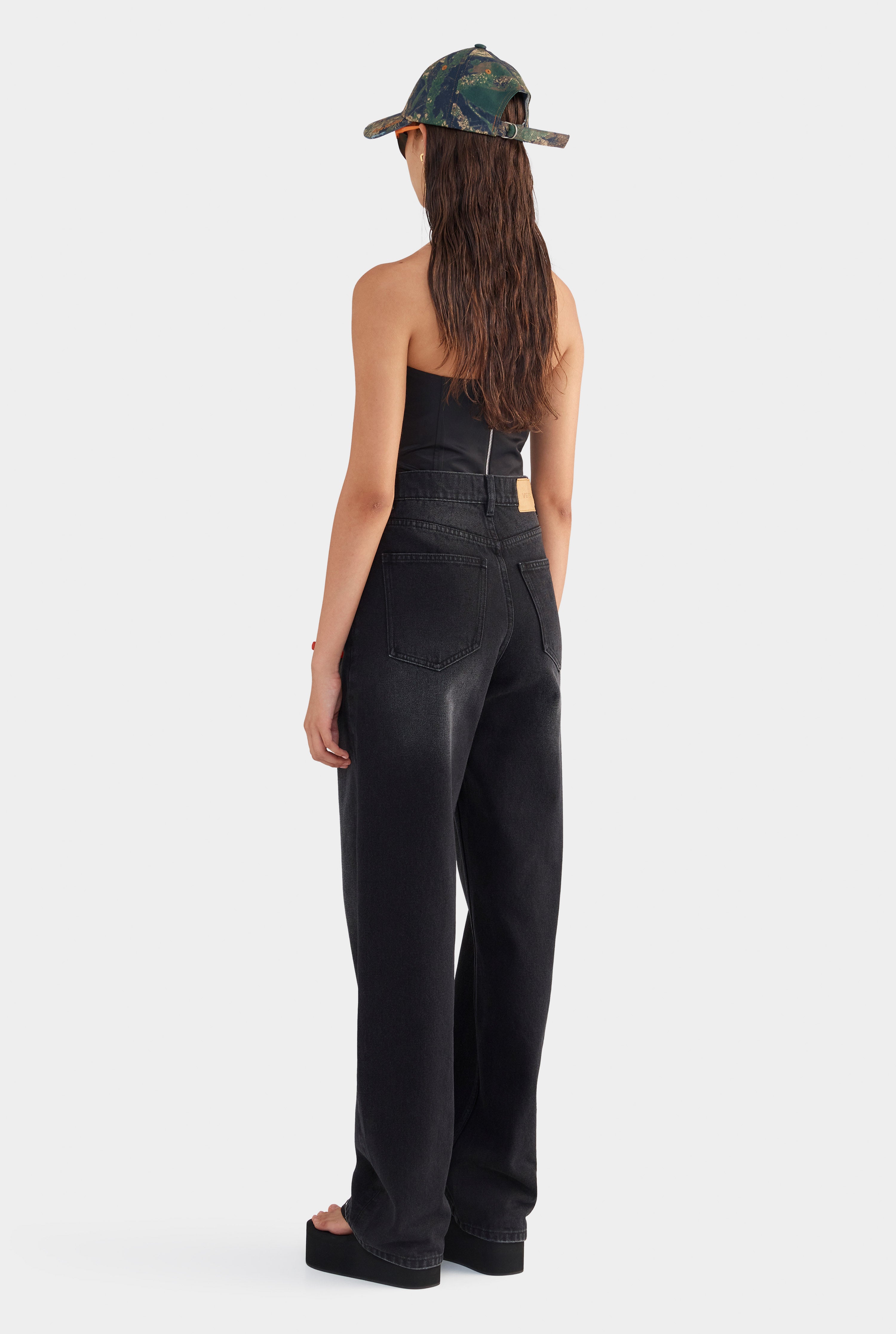 Lady Bustier ブラック36 Womens Panelled Silk Cotton Bustier in Black | Venroy – VENROY