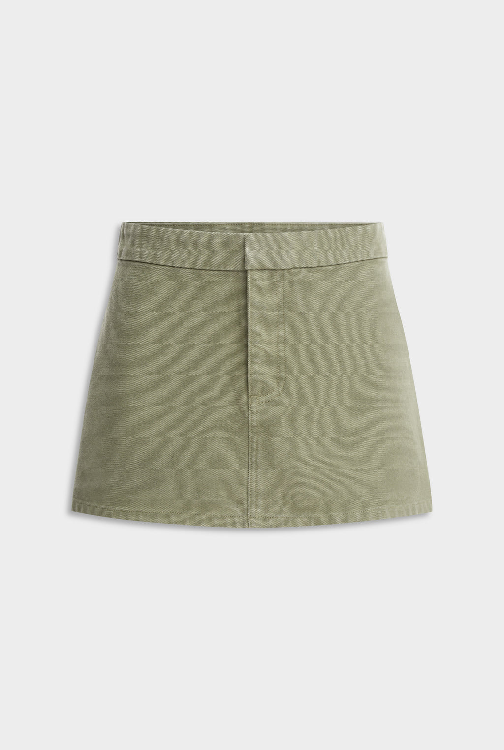 Pigment Dyed Canvas Mini Skirt - Smokey Olive