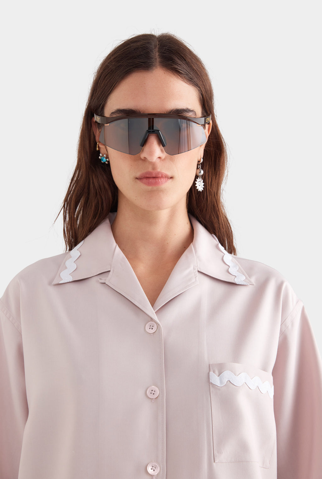 Relaxed Short Sleeve Silk Shirt - Lilac