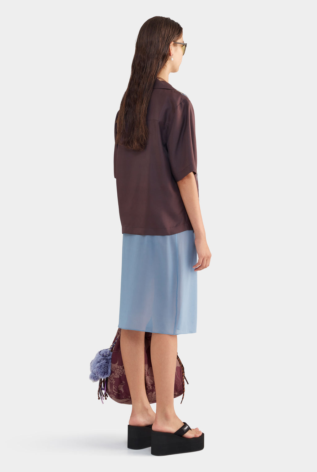 Relaxed Silk Camp Collar Shirt - Pineapple Print