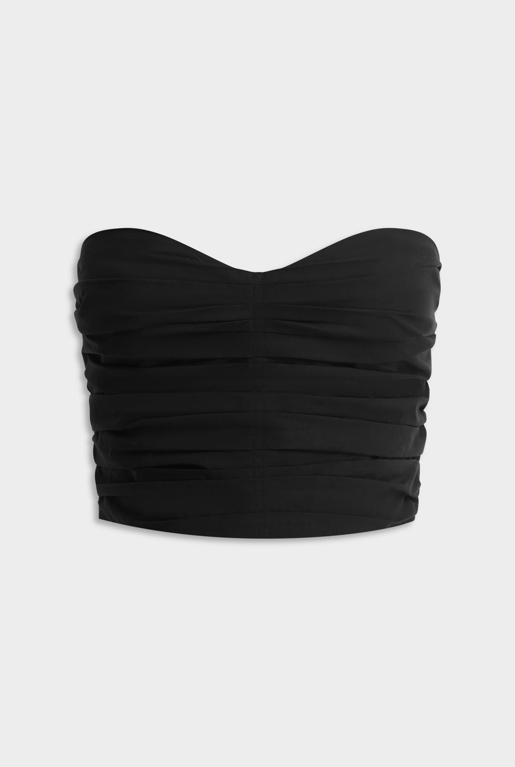 Ruched Cotton Bodice - Black