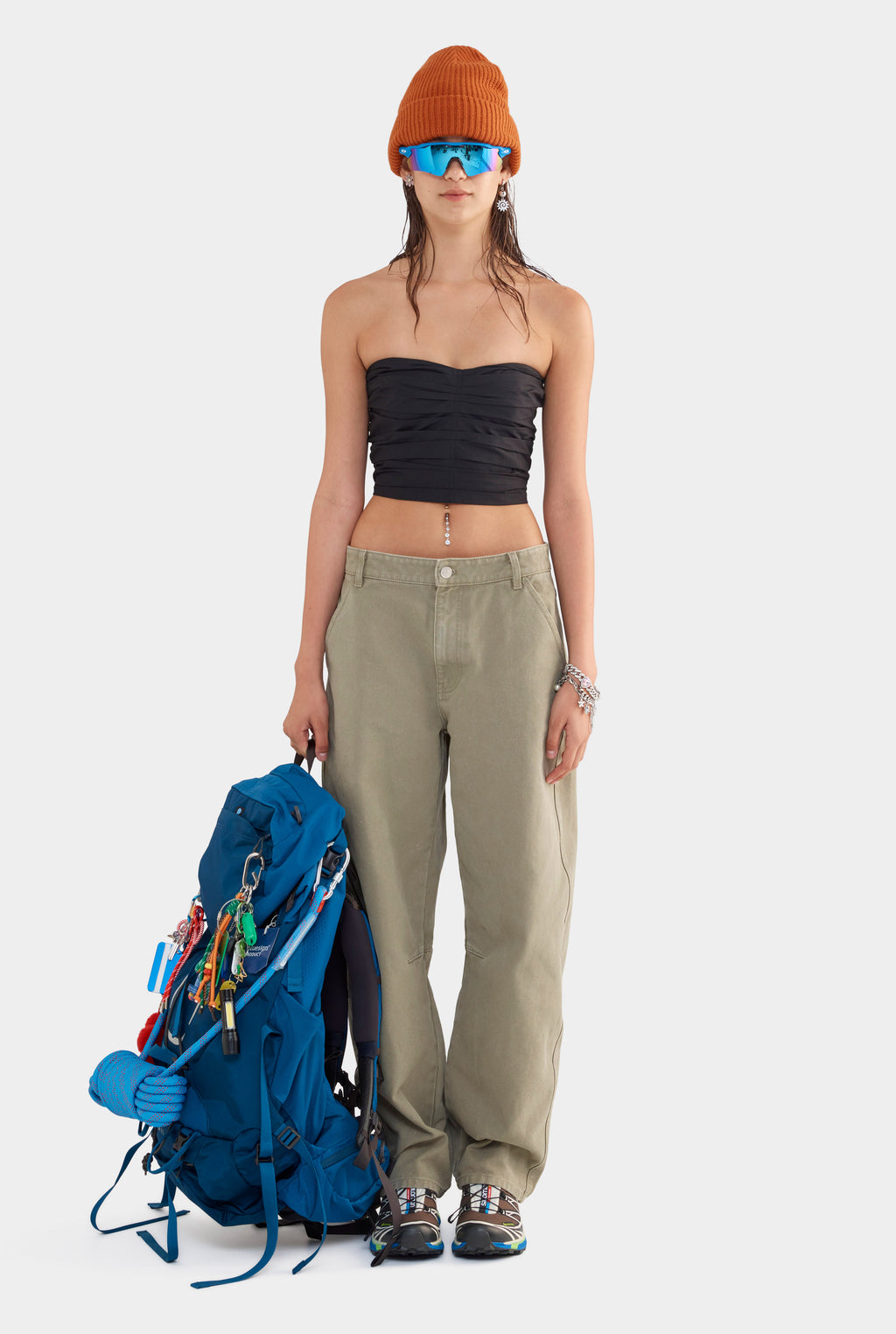 Ruched Cotton Bodice - Black