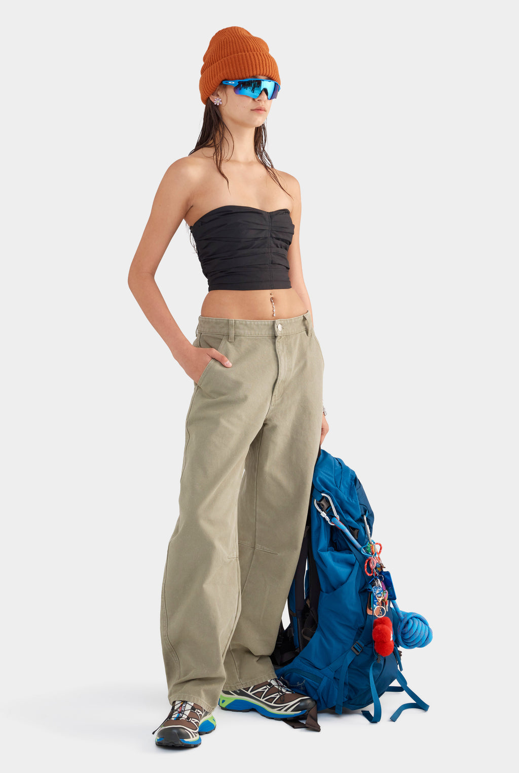 Ruched Cotton Bodice - Black