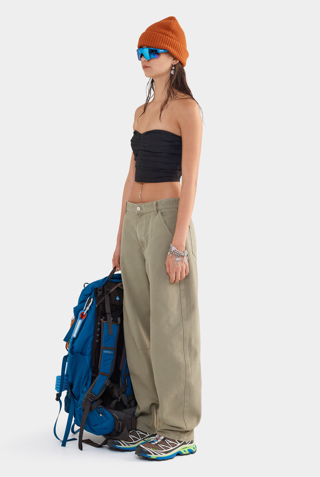 Ruched Cotton Bodice - Black