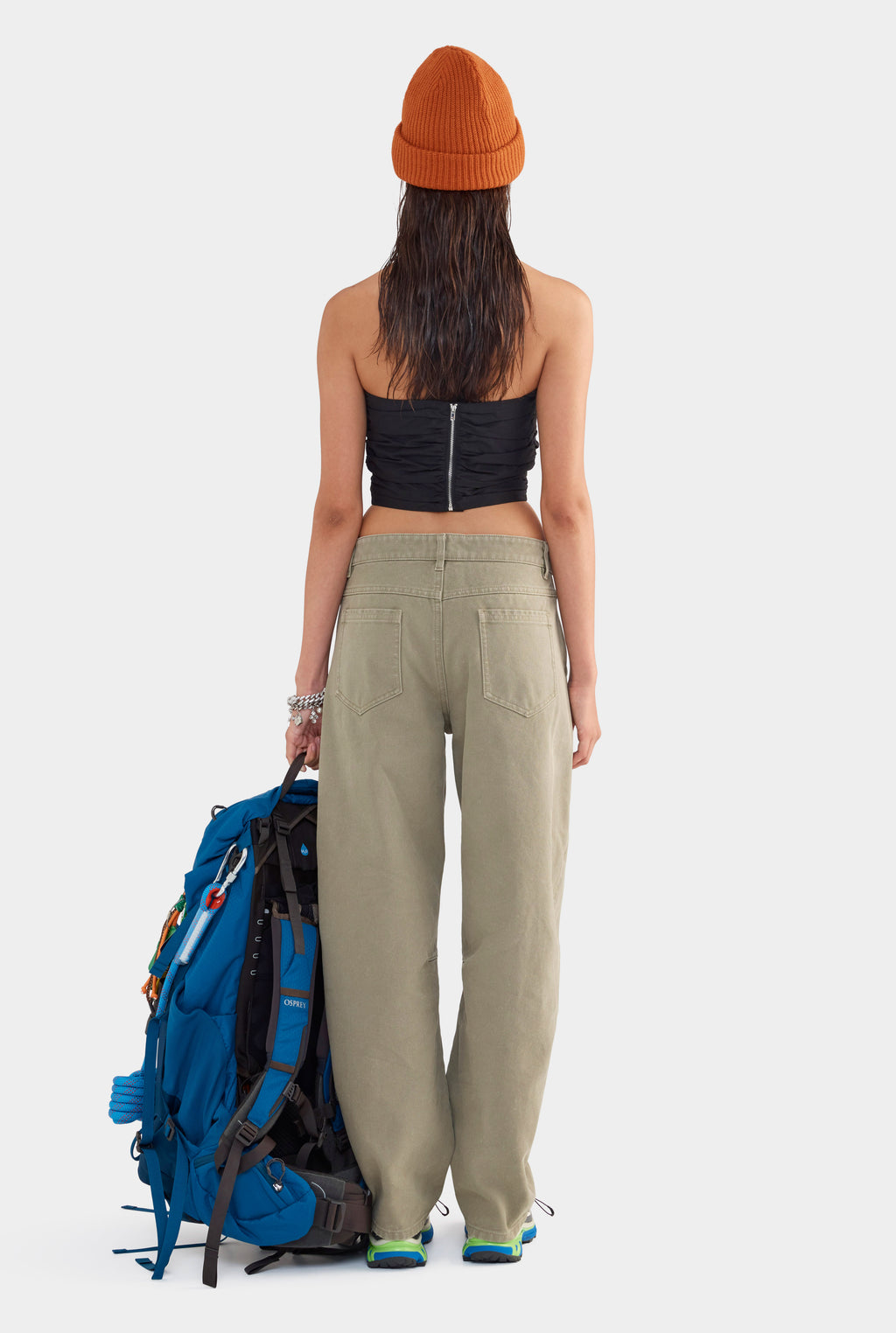 Ruched Cotton Bodice - Black