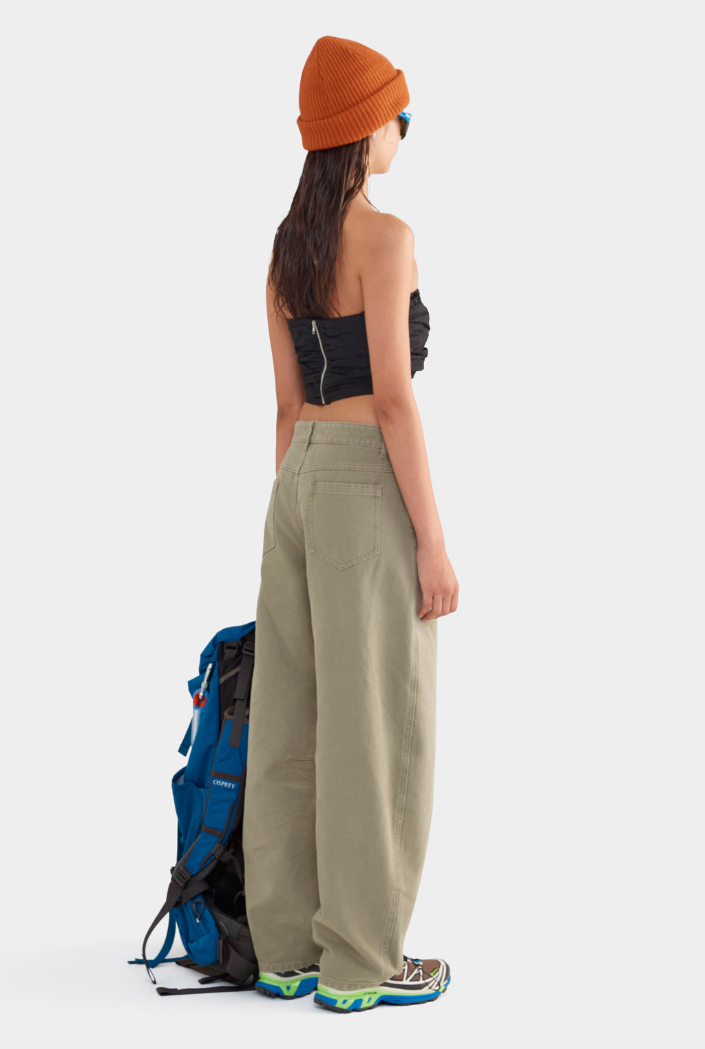 Ruched Cotton Bodice - Black