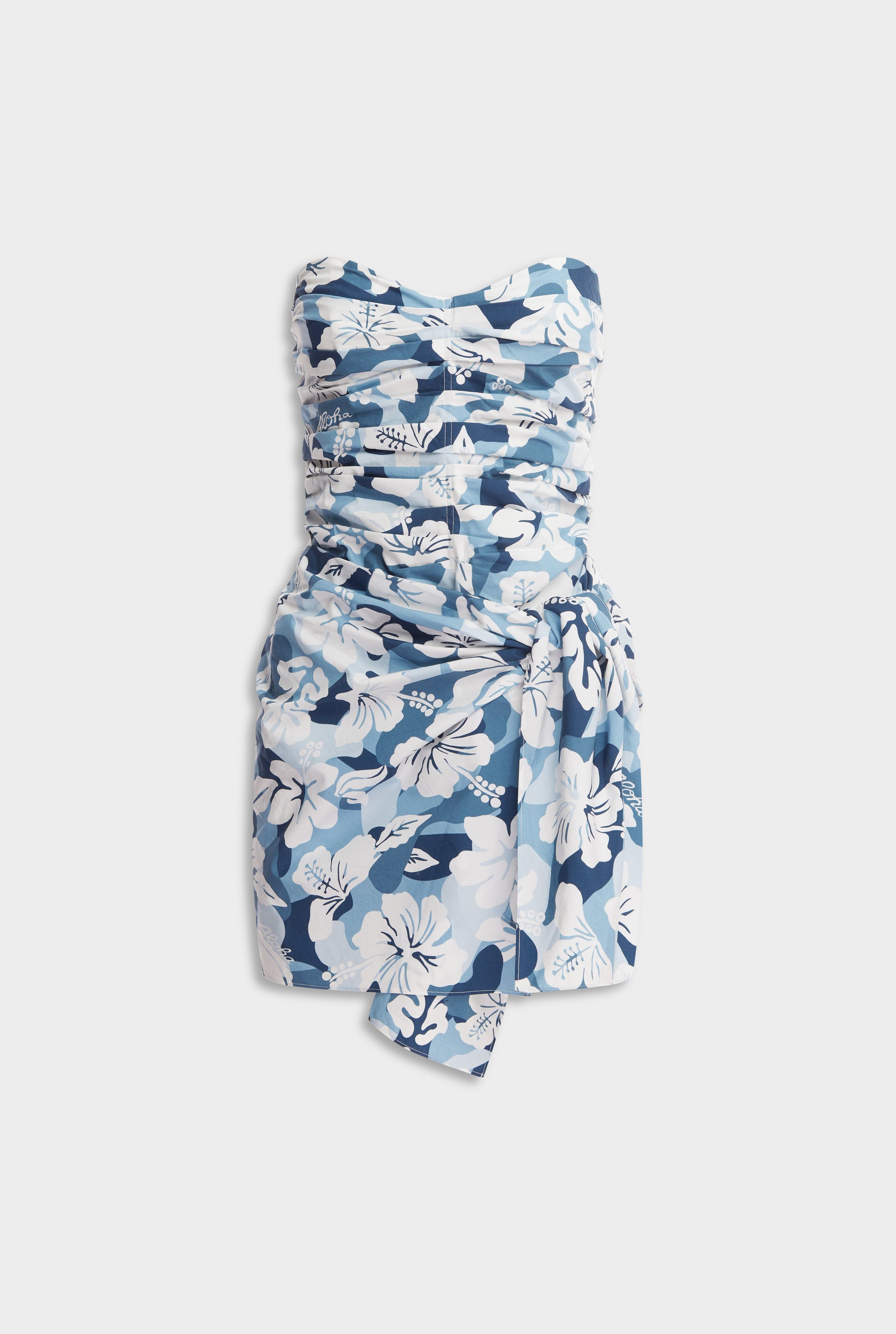 floral print wrap ruched strapless mini dress Logan Strapless Ruched Dress Floral Pink/Orange