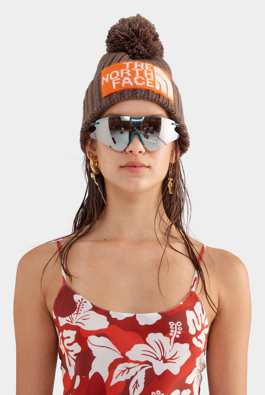 Silk Slip Mini Dress - Red Hibiscus Camo