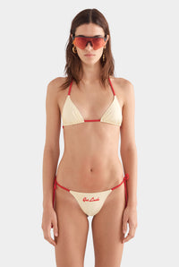 Triangle Bikini - Dusty Yellow/Red
