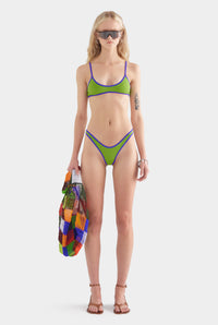 Cheeky Bikini Brief - Leaf Green/Violet