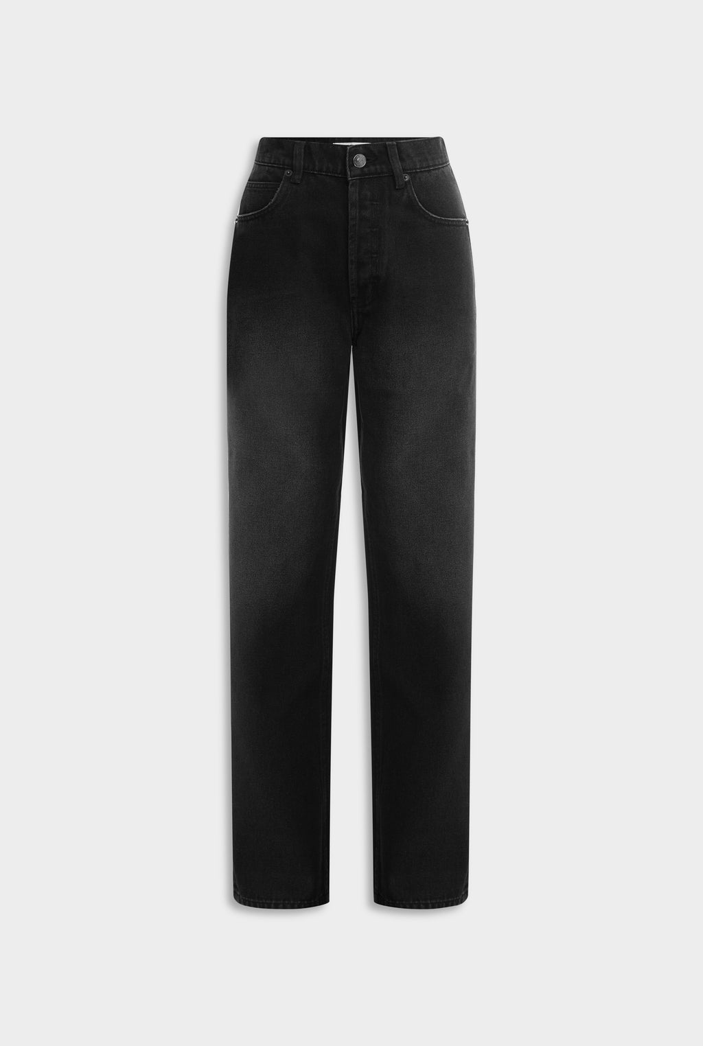 V Front Denim Jean - Black