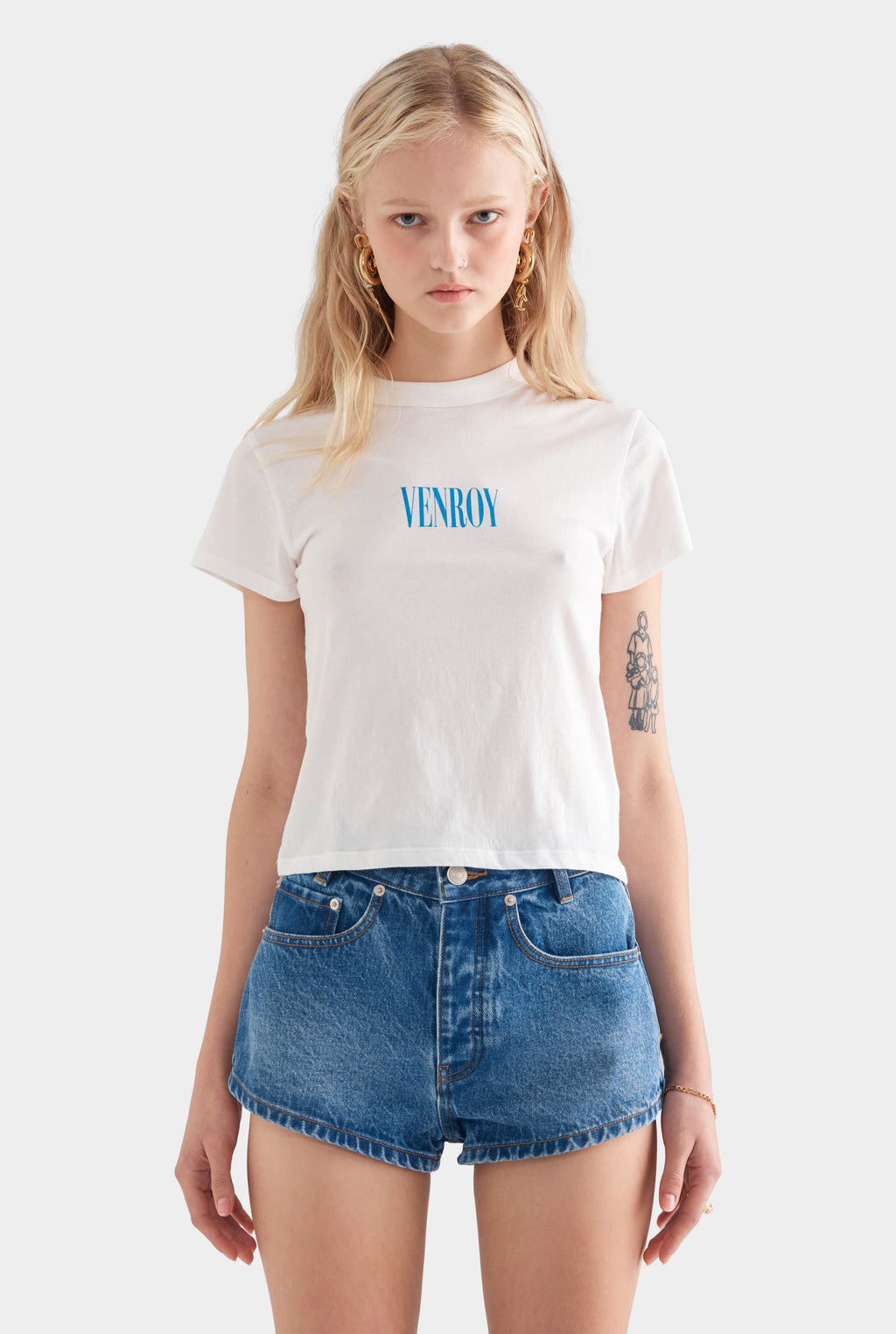 Venroy Mallorca Baby Tee - White/Bright Blue