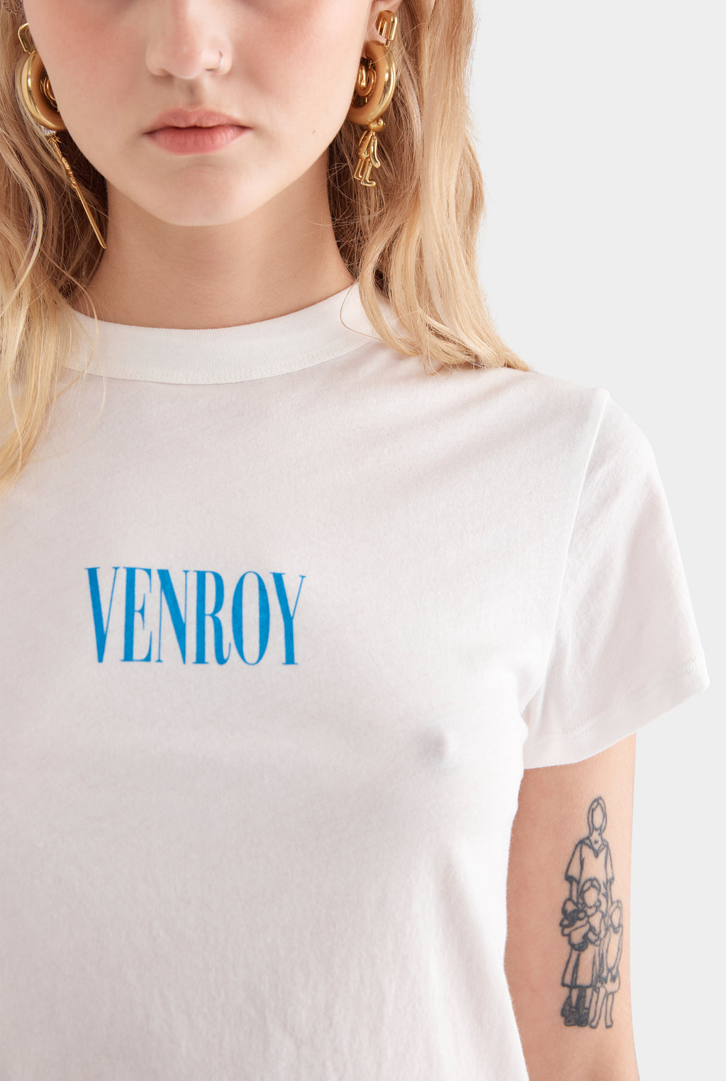 Venroy Mallorca Baby Tee - White/Bright Blue