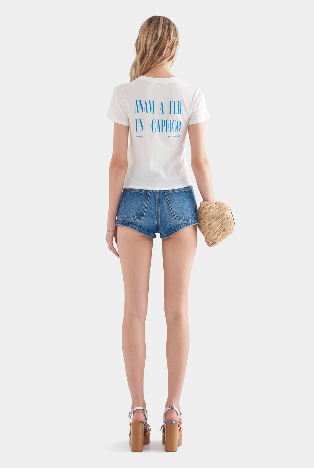 Venroy Mallorca Baby Tee - White/Bright Blue