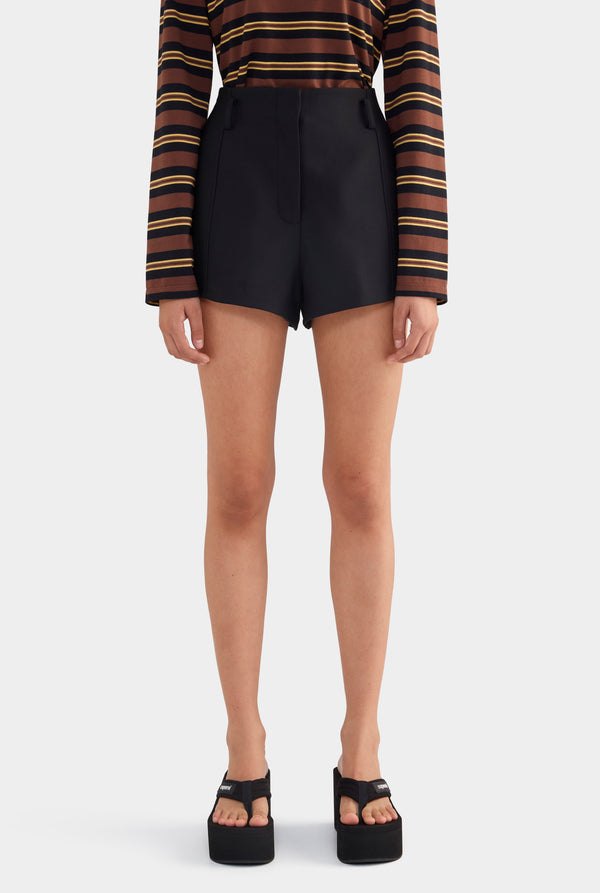 Wool Tailored Shorts - Black