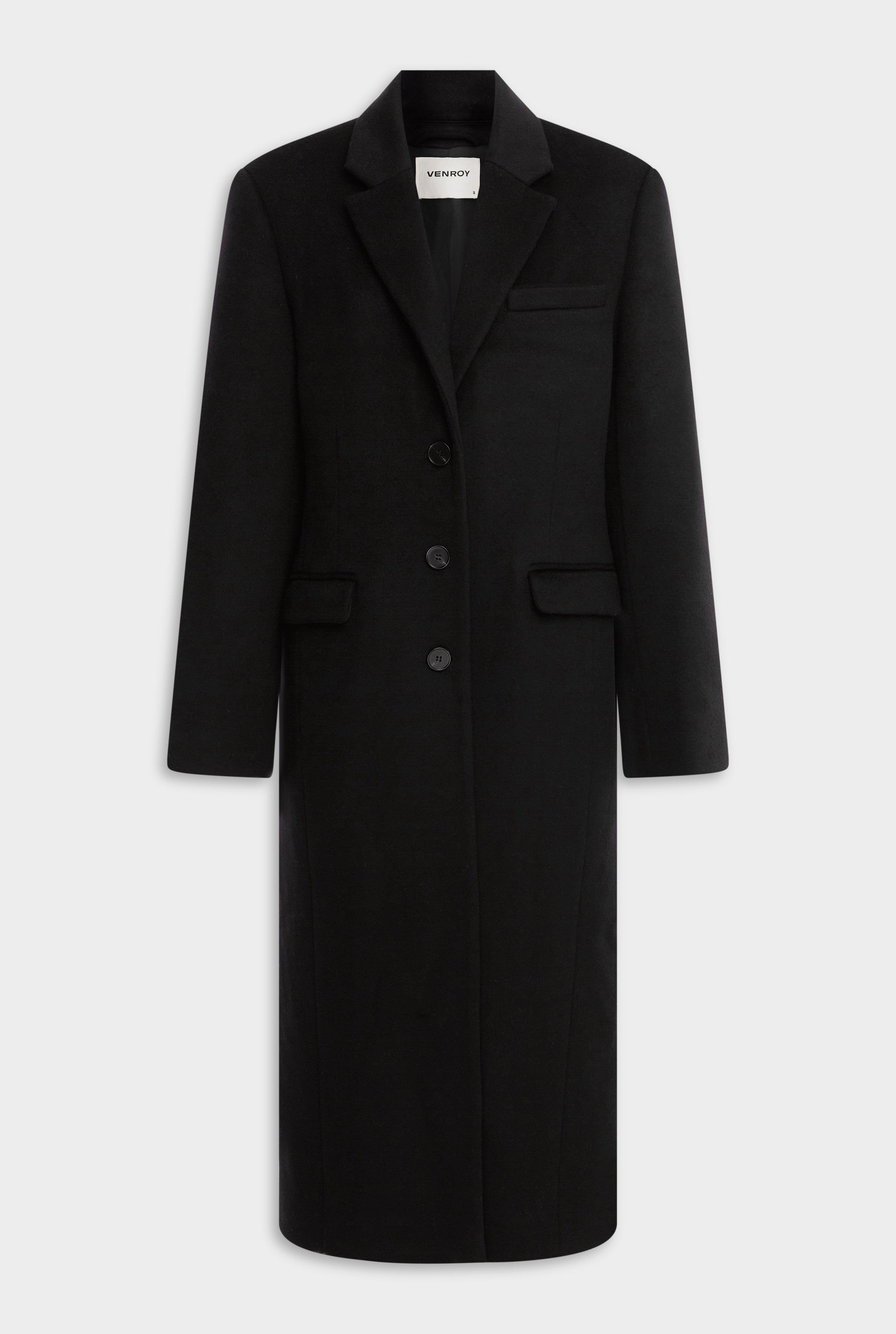 Wool Cashmere Coat Black | Venroy – VENROY