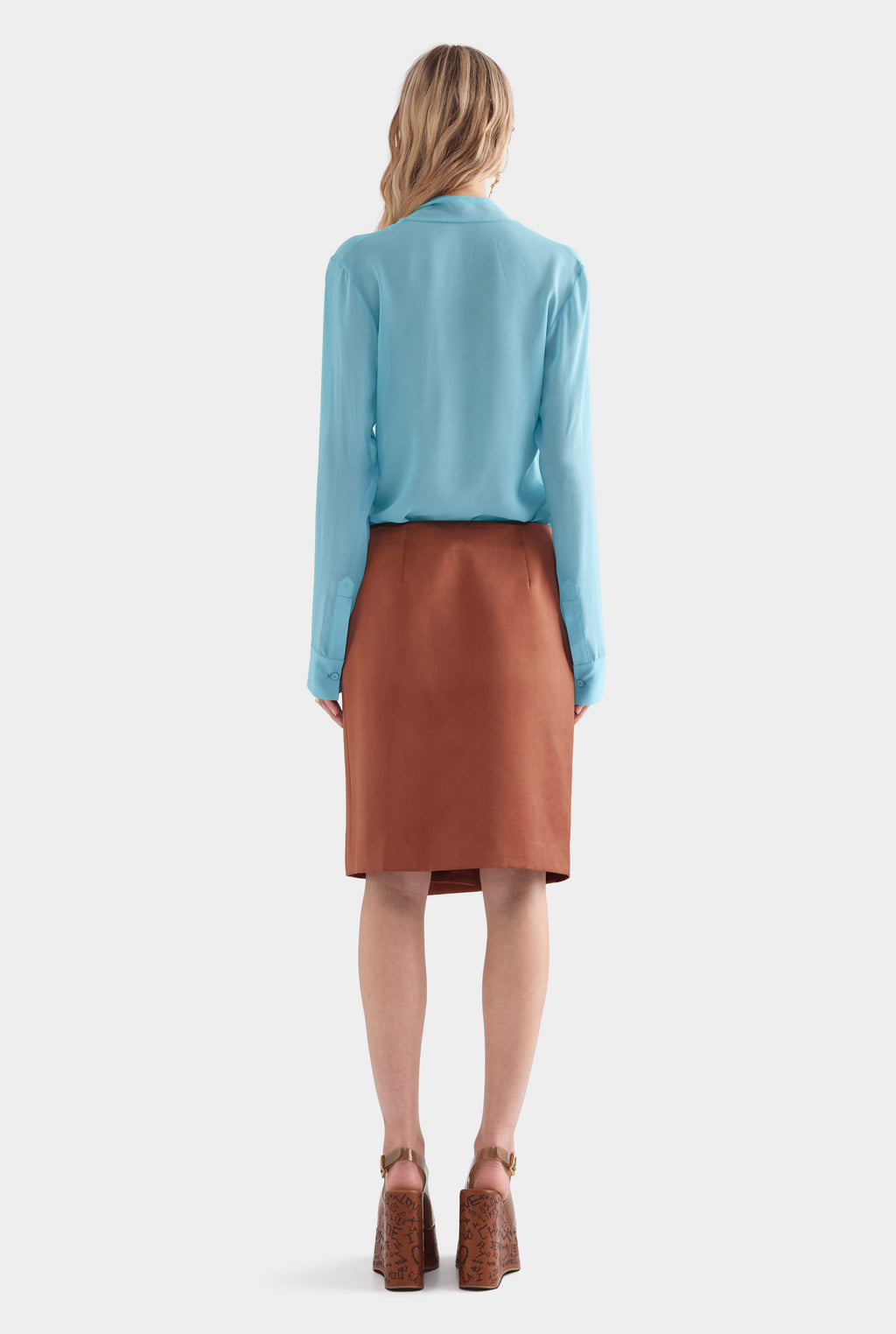 Wrap Silk Cotton Skirt - Chocolate