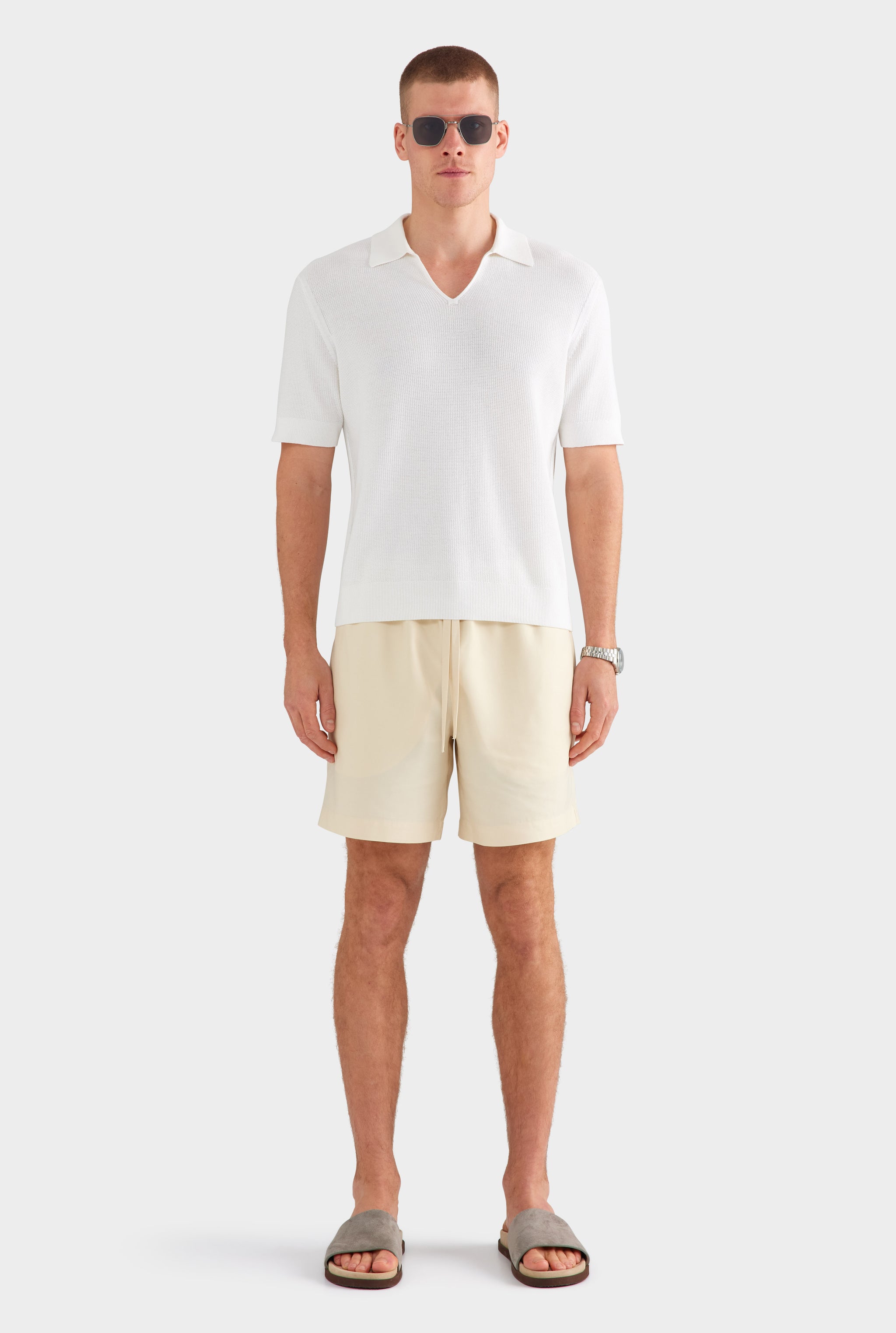 Lightweight Knit Polo - Off White