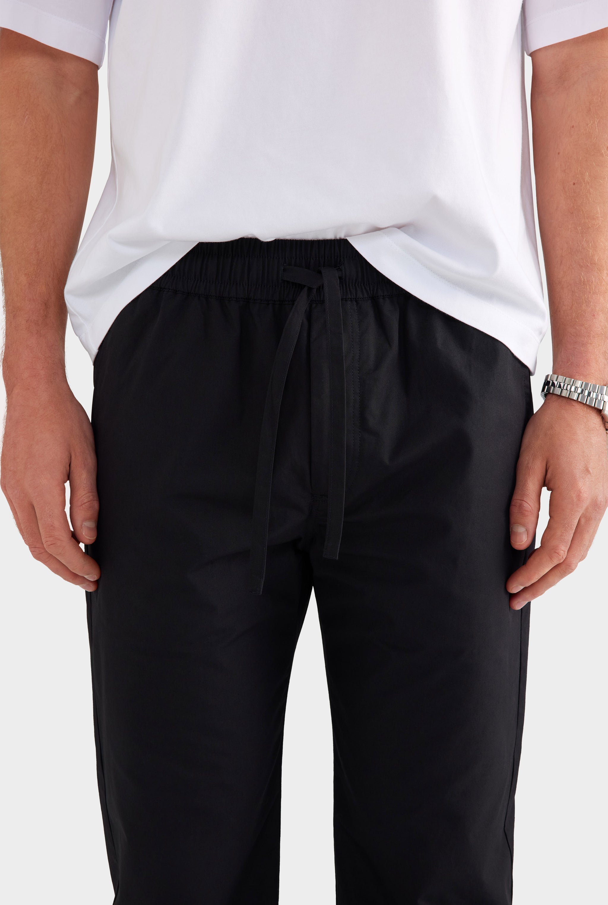 Cotton Poplin Trouser - Black