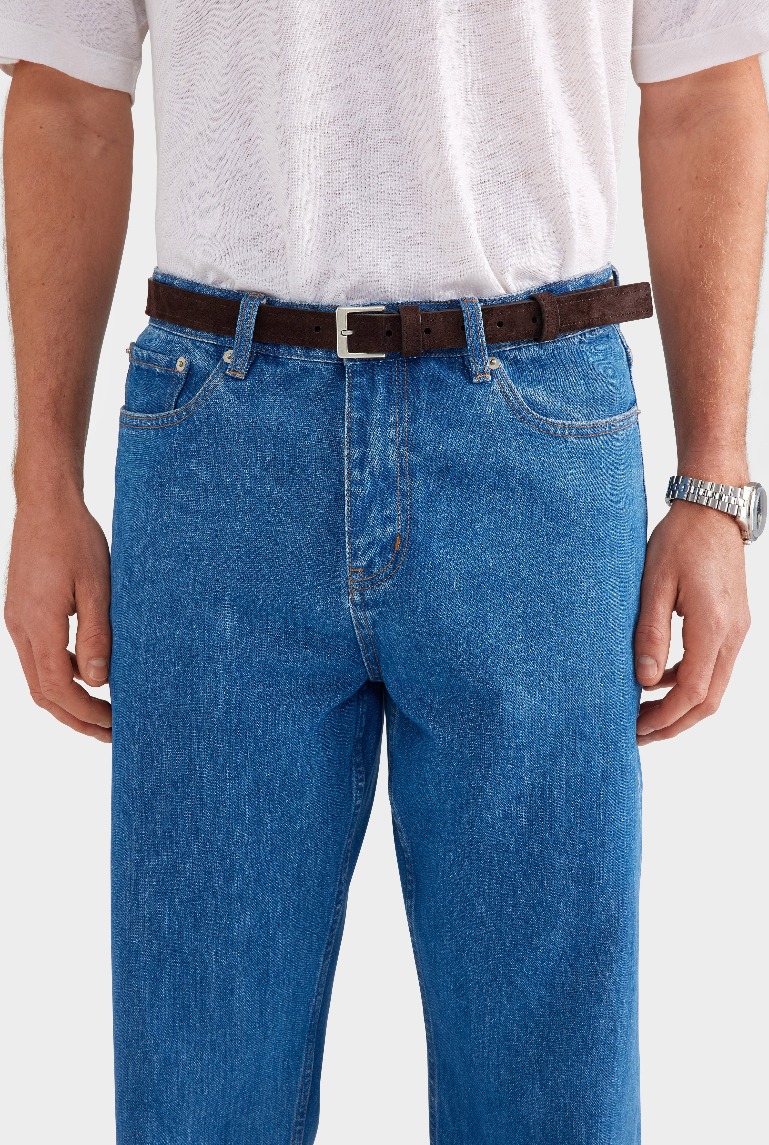 Classic Suede Belt - Brown Suede