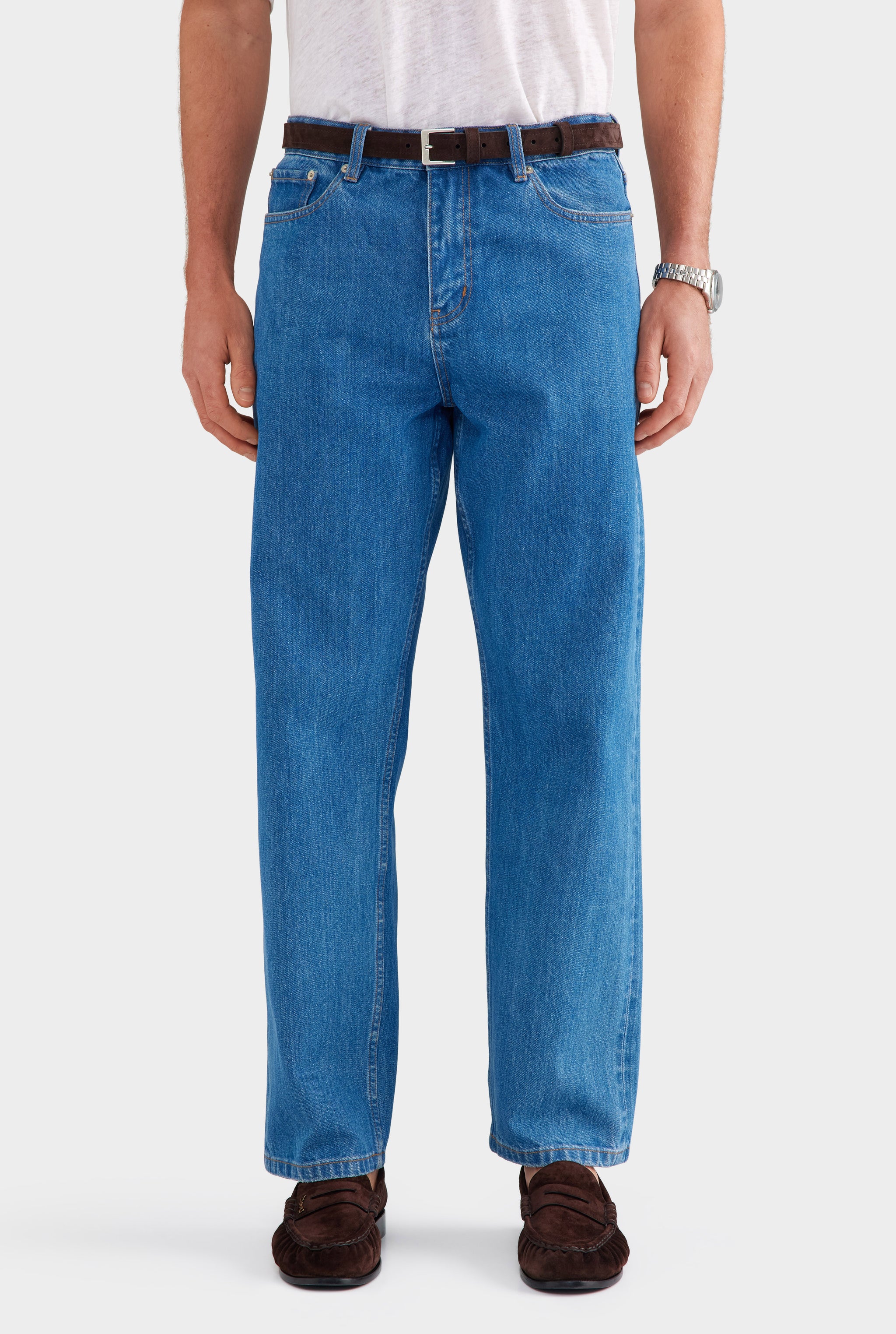 Classic Suede Belt - Brown Suede