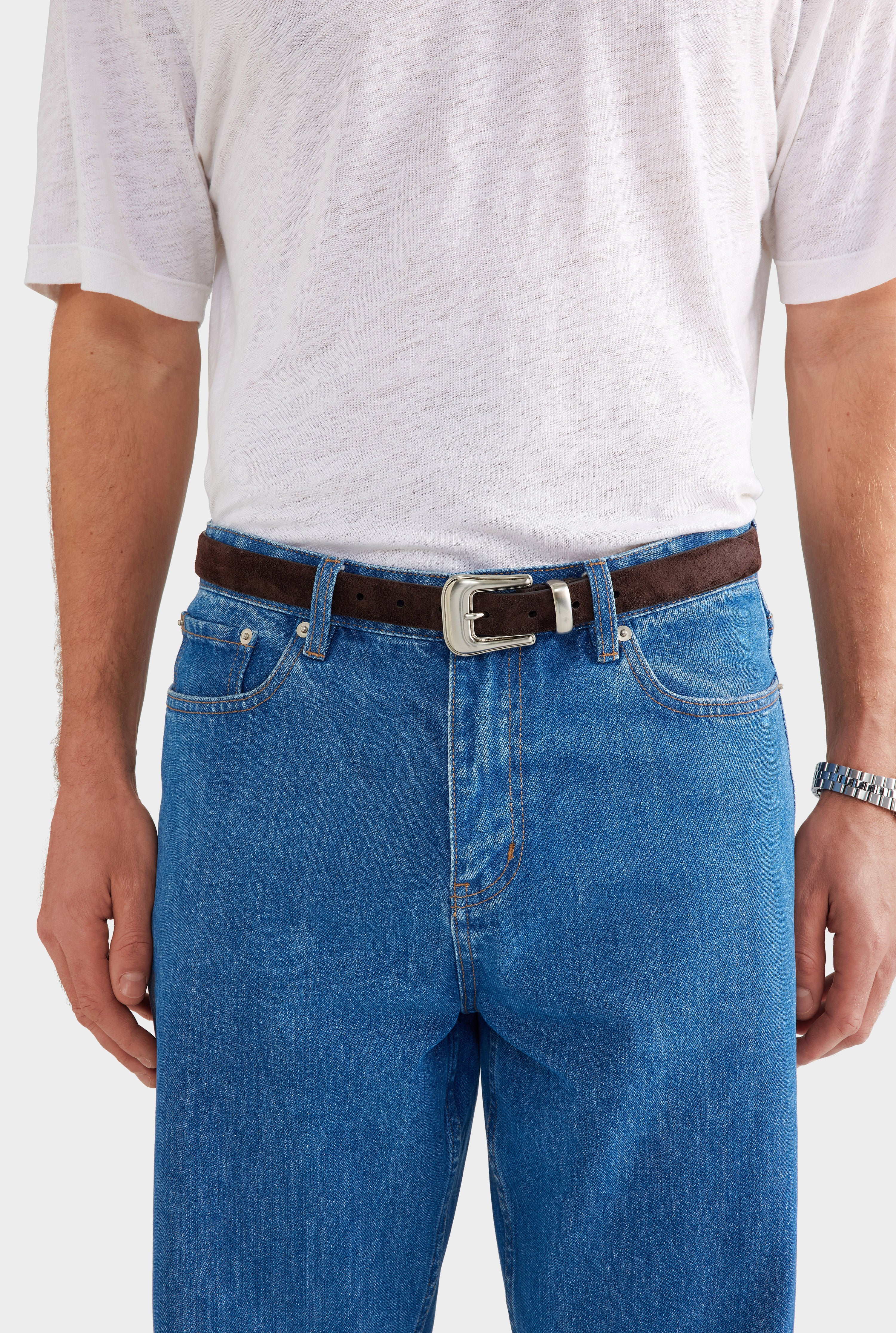 Ponente Suede Belt - Brown Suede