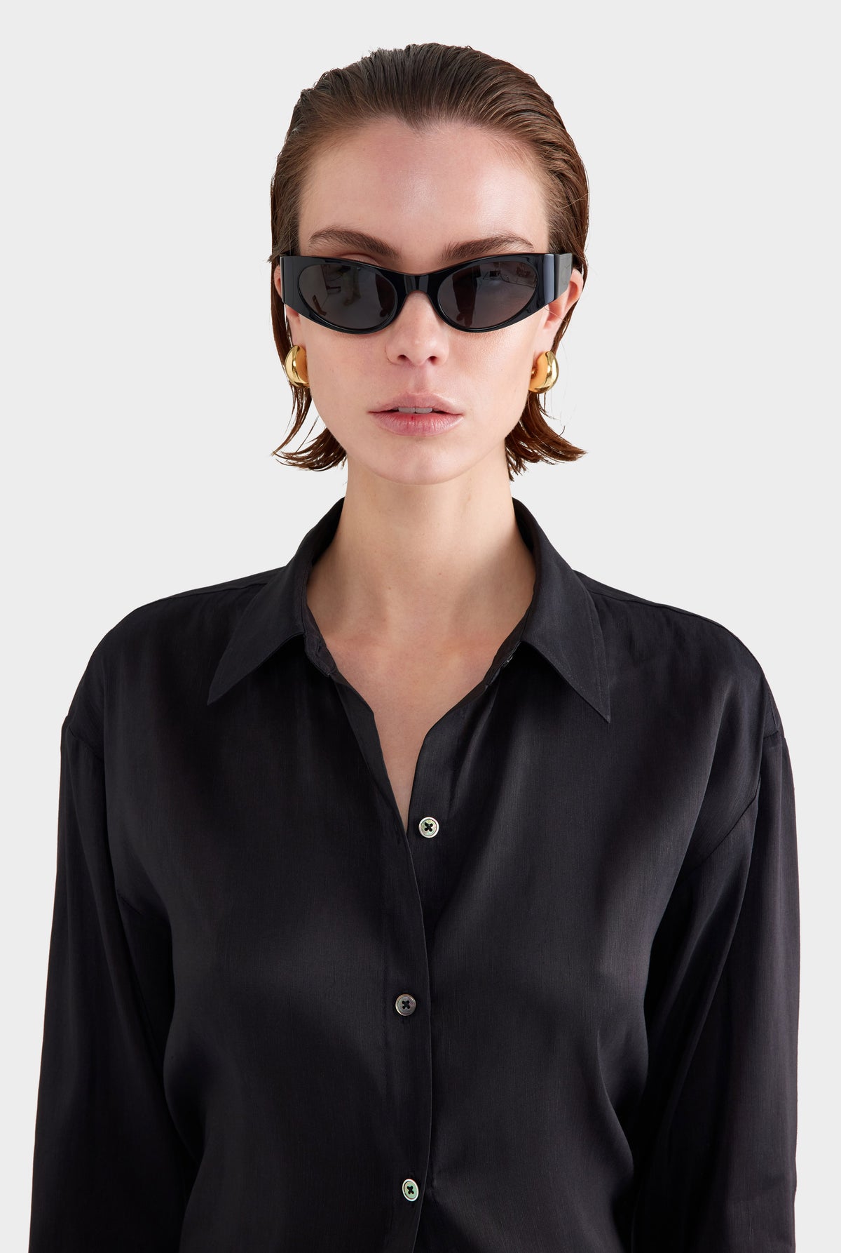 Relaxed Silk Linen Shirt - Black