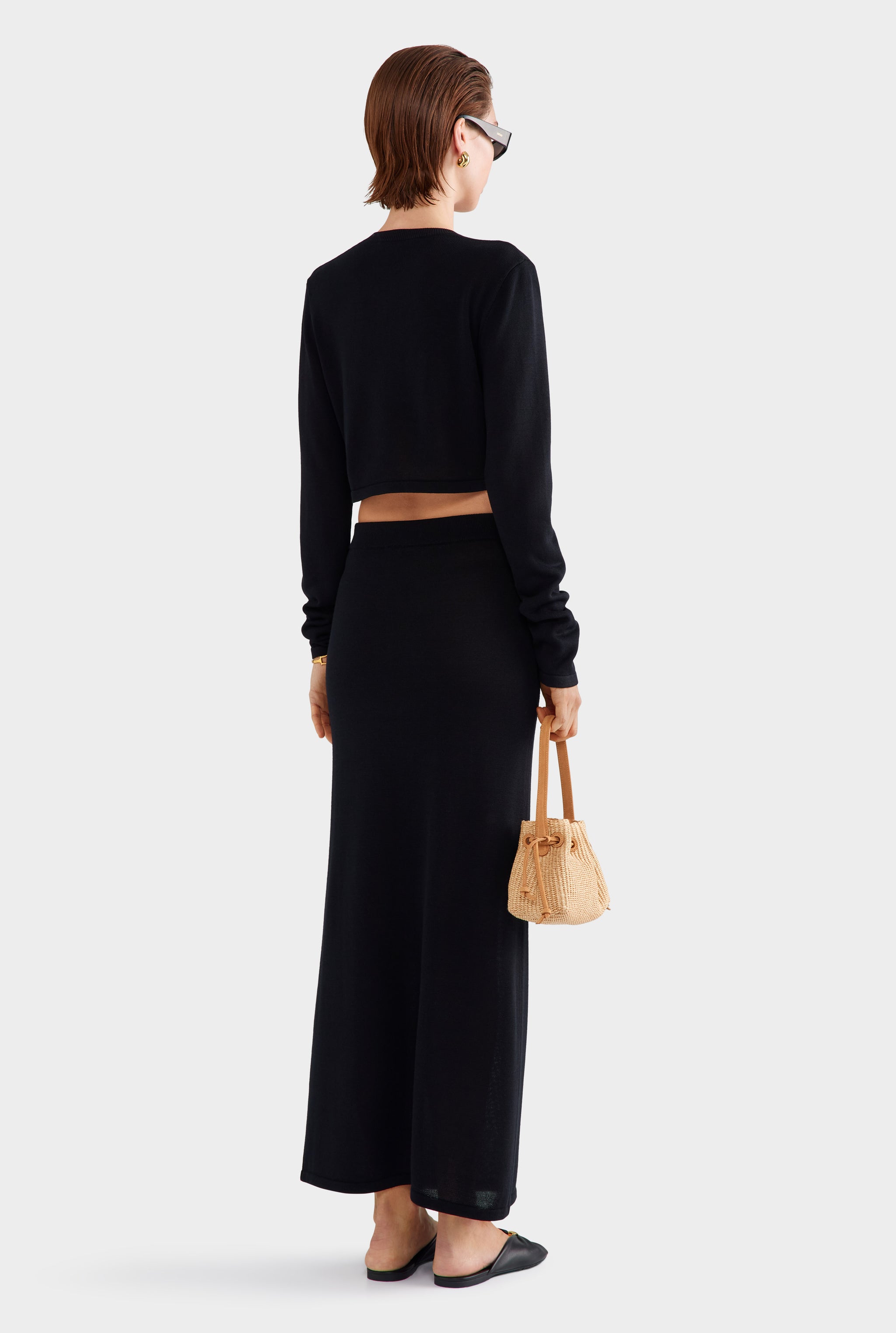 Tencel Silk Knit Skirt - Black